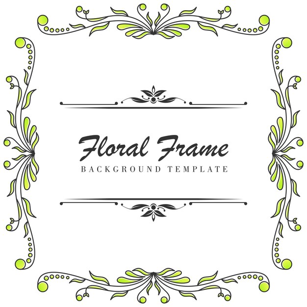 Modèle De Cadre Ornement Floral Premium