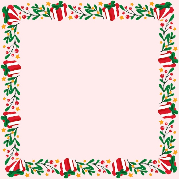 modèle de cadre pour la célébration de la saison de Noël concept de couronne de Noël