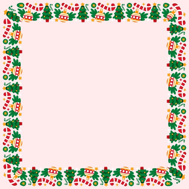 modèle de cadre pour la célébration de la saison de Noël concept de couronne de Noël