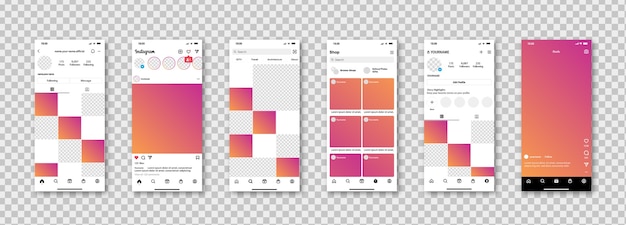 modèle de cadres instagram de médias sociaux