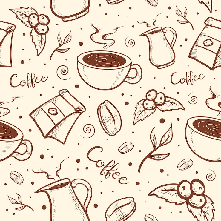 Vecteur modèle de café sans couture