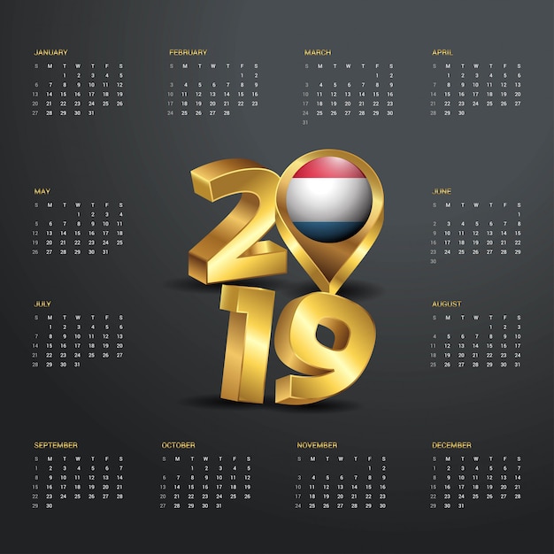 Modèle De Calendrier 2019