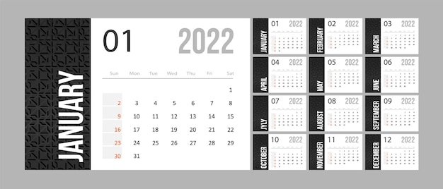 Modèle de calendrier 2022.