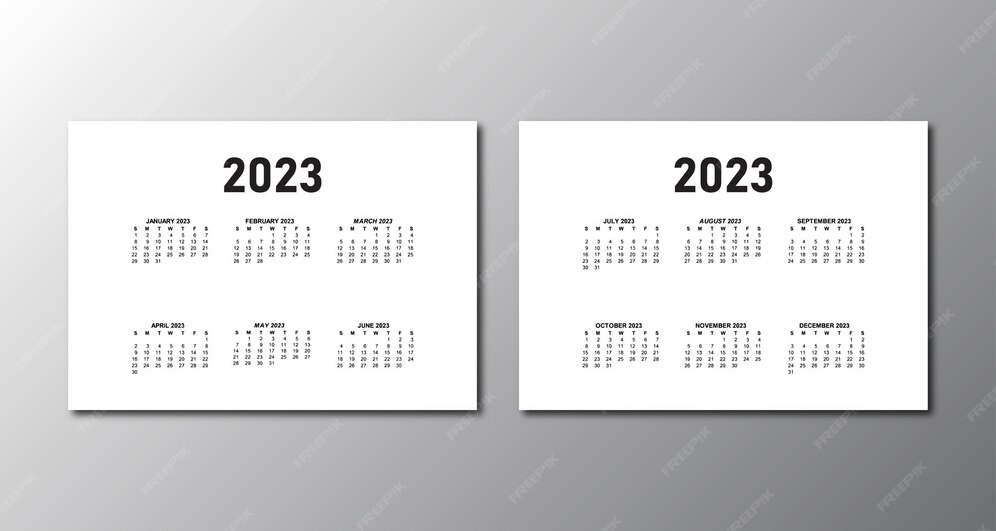 Modèle De Calendrier 2023 Conception Simple | Vecteur Premium