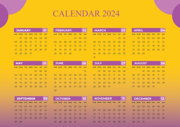 Modèle de calendrier 2024