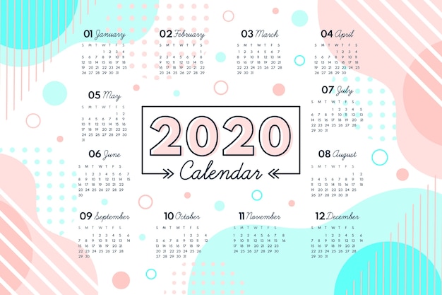 Modèle De Calendrier Abstrait 2020