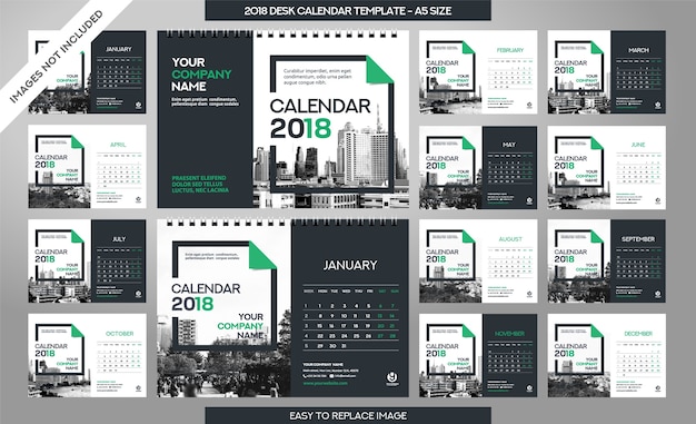 Modèle De Calendrier De Bureau 2018