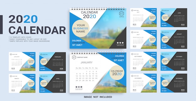 Modèle Calendrier de bureau 2020