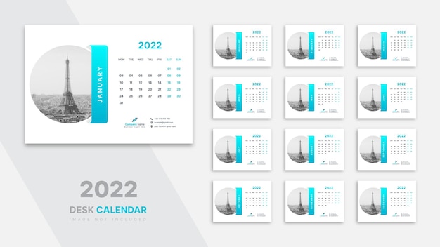 Modèle De Calendrier De Bureau 2022