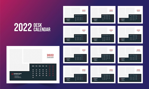 Modèle De Calendrier De Bureau 2022