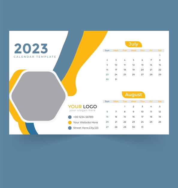 Modèle De Calendrier De Bureau Pour Le Nouvel An 2023