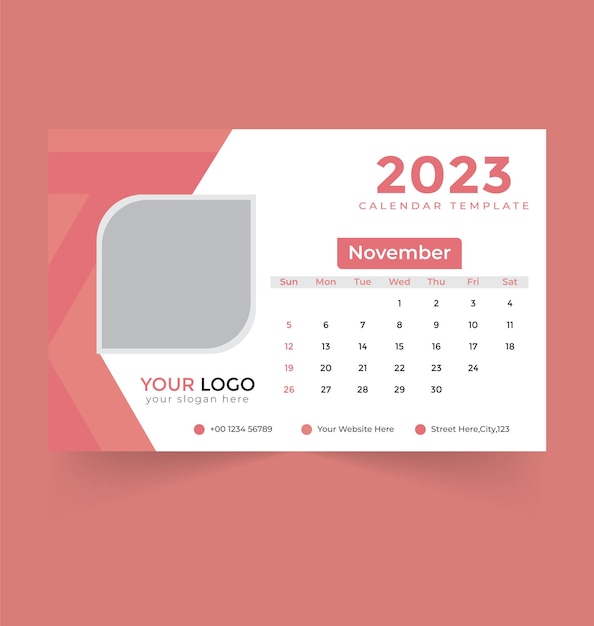 Modèle De Calendrier De Bureau Pour Le Nouvel An 2023