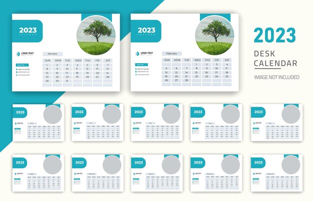 Modèle De Calendrier De Bureau Simple Du Nouvel An 2023