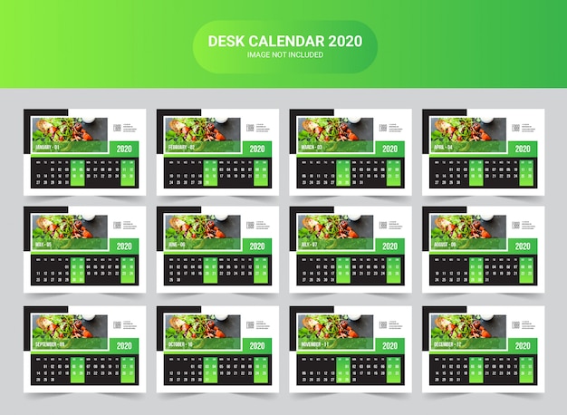 Modèle De Calendrier Du Bureau Des Aliments 2020