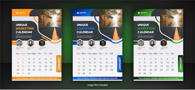 Modèle De Calendrier Du Nouvel An 2023 Design Coloré