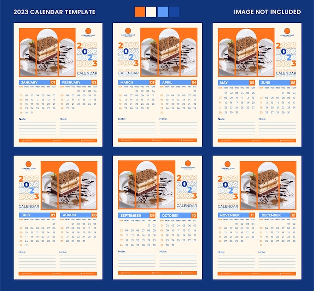 Vecteur modèle de calendrier du nouvel an 2023