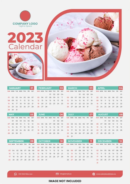 Modèle De Calendrier Du Nouvel An 2023