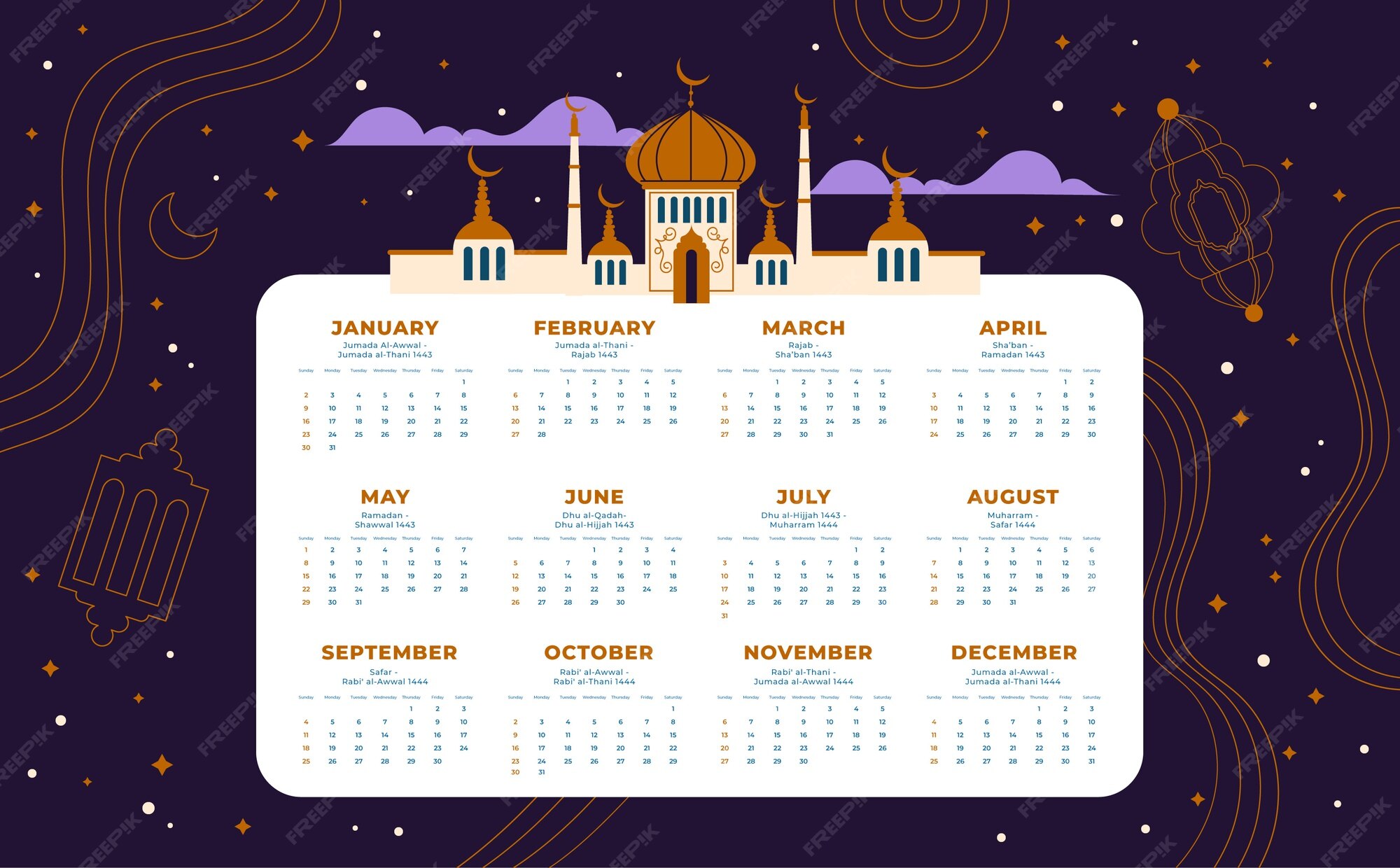 Islamique Calendrier 