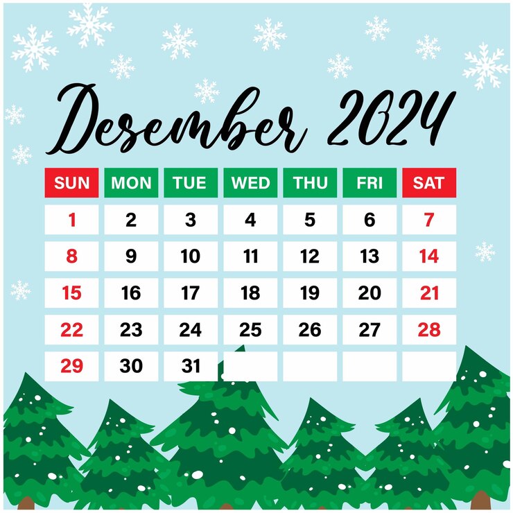 Vecteur modèle de calendrier mensuel 2024 clair et minimaliste