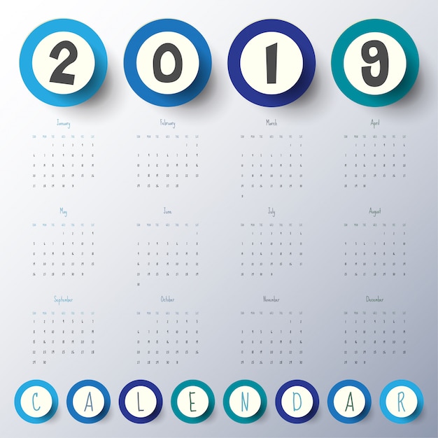 Modèle De Calendrier Moderne 2019