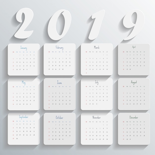 Modèle De Calendrier Moderne 2019