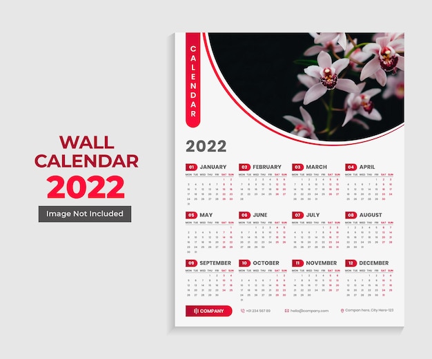 Modèle De Calendrier Mural 2022