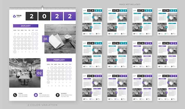 Modèle De Calendrier Mural Design Minimal