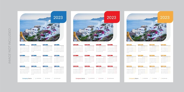 Modèle De Calendrier Mural D'une Page Pour L'année 2023