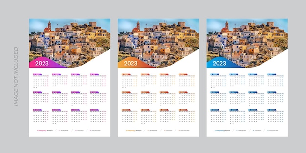 Modèle De Calendrier Mural D'une Page Pour L'année 2023