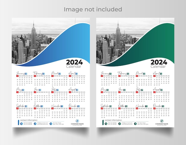 Modèle De Calendrier Mural Pour 2024