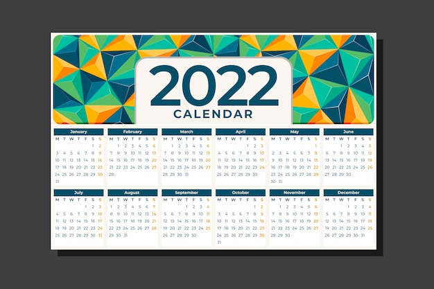 Modèle De Calendrier Plat 2022