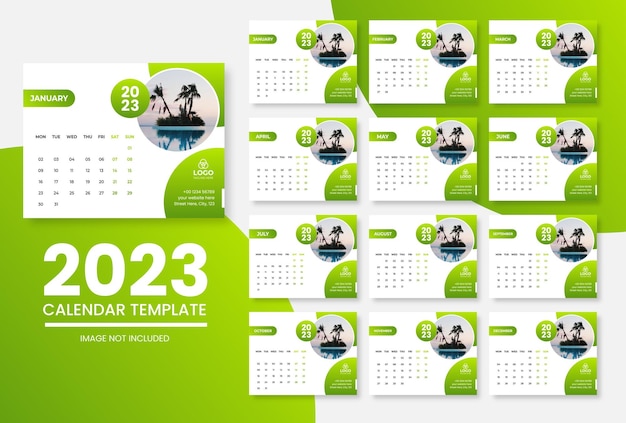 Modèle De Calendrier Propre Du Nouvel An 2023