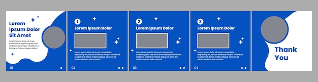 modèle de carrousel ou de microblog pour les publications sur les médias sociaux modèle de médias sociaux à thème bleu