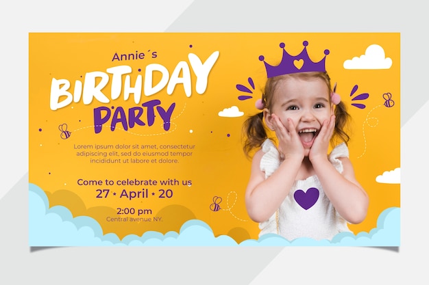 LoaHak Invitation d'anniversaire simple et colorée, invitation  d'anniversaire pour garçons, adolescents, enfants, filles, invitations  d'anniversaire