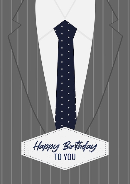 Modèle de carte d'anniversaire pour hommes Fête des pères avec costume et cravate pour hommes
