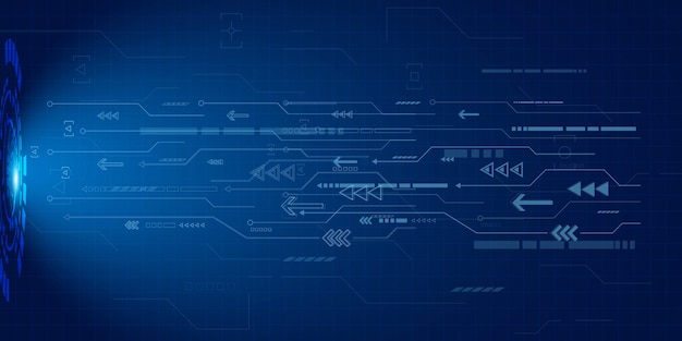 Modèle de carte de circuit imprimé futuriste bleu abstrait pour le fond de la technologie