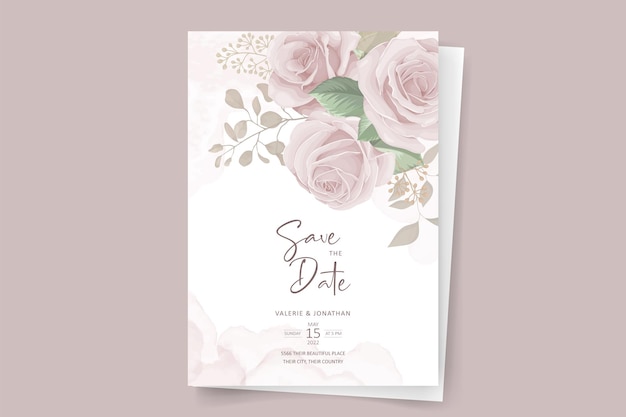 Modèle De Carte D'invitation De Belles Roses