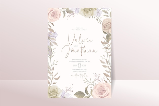 Modèle De Carte D'invitation De Belles Roses