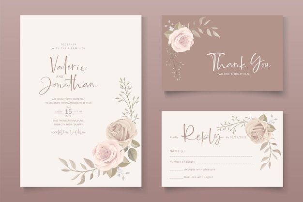 Modèle De Carte D'invitation De Belles Roses