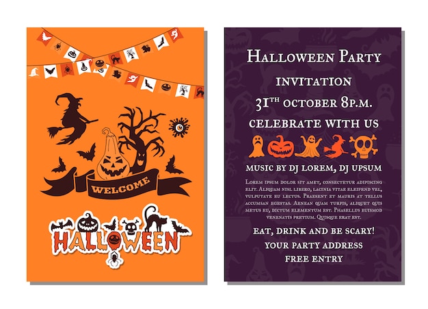 Modèle De Carte Invitation Fête Halloween