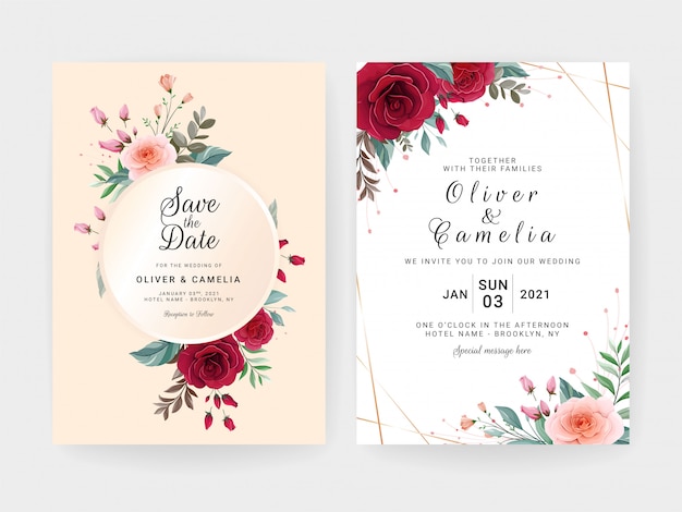 Carte double QuadrART mariage « Meilleurs Voeux » effet metallic or