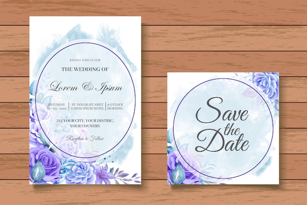 Modèle De Carte D'invitation De Mariage Floral élégant