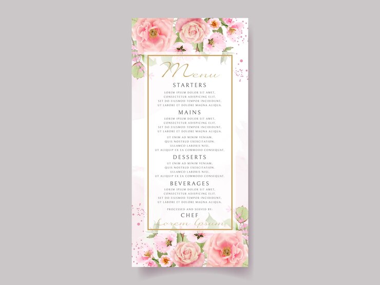 Vecteur modèle de carte d'invitation de mariage rose rose et fleur de cerisier