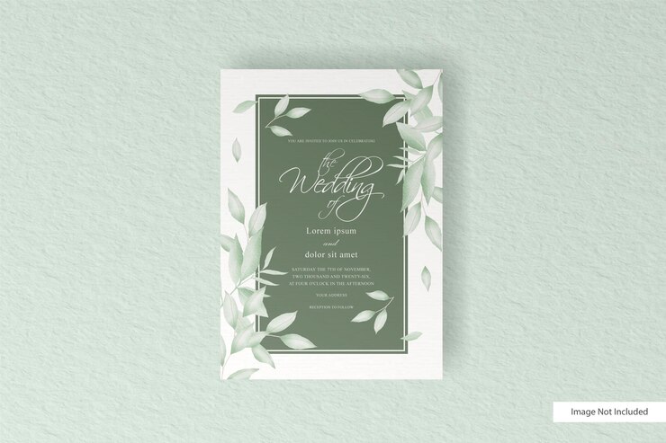 Vecteur modèle de carte d'invitation de mariage de verdure