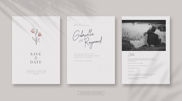Un modèle de carte de mariage simple et élégant