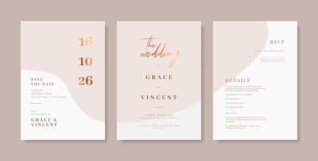 Un modèle de carte de mariage simple et élégant