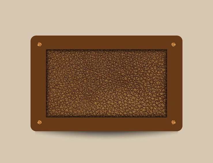 Vecteur modèle de carte marron de vecteur avec fond en cuir
