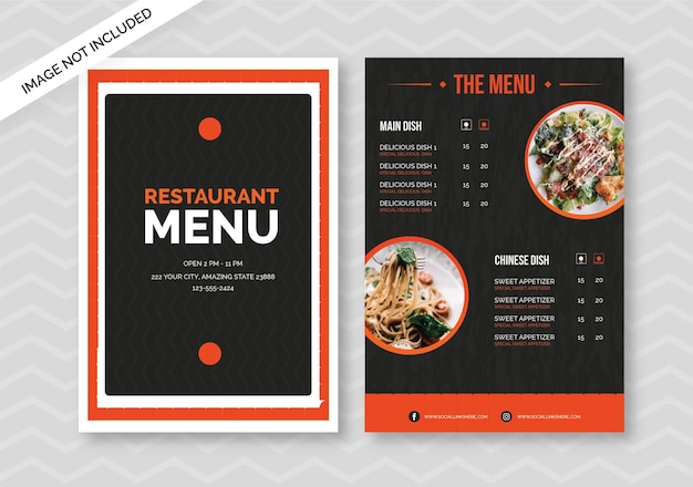 Vecteur modèle de carte de menu de restaurant