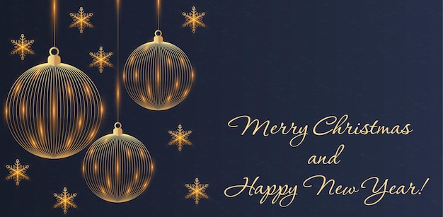 modèle de carte de Noël vectorielle avec des décorations de Noël