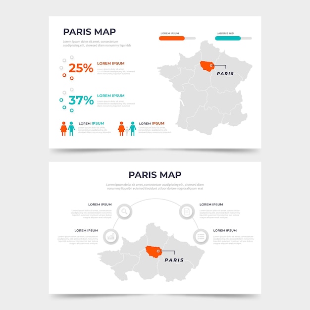 Modèle De Carte De Paris Plat